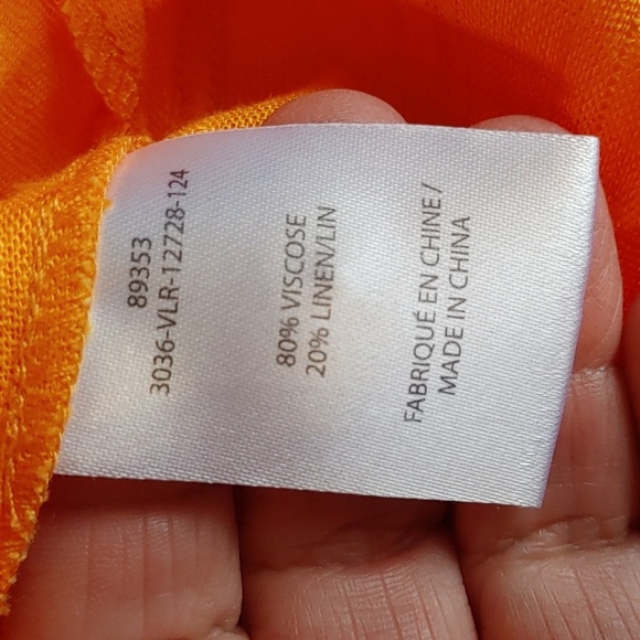 NWT Women's Laura Orange Button Down Shirt Viscose & Linen Blend Size 8 - Picture 9 of 11
